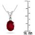 5.50 Carat Ruby & Diamond Pendant and Earring Set in .925 Sterling Silver