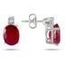5.50 Carat Ruby & Diamond Pendant and Earring Set in .925 Sterling Silver