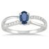 Sapphire and Diamond Ring in 10K White Gold