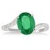 9x7mm Lab Emerald and Genuine Diamond Ring in .925 Sterling Silver