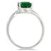 9x7mm Lab Emerald and Genuine Diamond Ring in .925 Sterling Silver