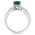 8x6MM Created Square and Princess Emerald and Diamond ring in .925 Sterling Silver