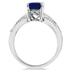 8x6MM Created  Sapphire and Diamond ring in .925 Sterling Silver