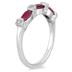 Ruby and Diamond Three Stone Band in .925 Sterling Silver