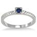 Princess Cut Sapphire Antique Engraved Ring in .925 Sterling Silver