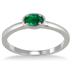 5x3MM Oval Emerald Ring in .925 Sterling Silver