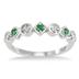 Created Round Emerald and Genuine Diamond Ring in .925 Sterling Silver
