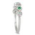 Created Round Emerald and Genuine Diamond Ring in .925 Sterling Silver