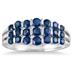 2.50 Carat All Natural Blue Sapphire Estate Brilliance Ring in Solid .925 Sterling Silver
