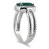 8x6 Created Green Emerald Ring in .925 Sterling Silver