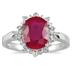 3.00 Carat Natural Ruby and Diamond Royal Ring in .925 Sterling Silver