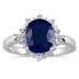 2.50 Carat Sapphire and Diamond Royal Princess Di Ring in .925 Sterling Silver