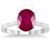 2.50 Carat All Natural Oval Ruby Ring in .925 Sterling Silver