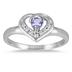 1/3 Carat Tanzanite and Diamond Heart Ring in 14K White Gold 