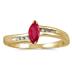Marquise Ruby and Diamond Slender Wave Ring