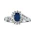 Sapphire and Diamond Royal Flower Twist Ring in 14K White Gold