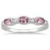 Pink Sapphire and Diamond Ring 14K White Gold