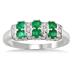 Emerald and Diamond Ring 14K White Gold