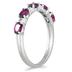Five Stone Pink Sapphire and Diamond Ring 14k White Gold