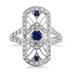 Created Sapphire and Genuine Diamond Long Knuckle Ring in .925 Sterling Silver