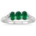 1.25 Carat Emerald and Diamond Ring in .925 Sterling Silver