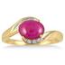 1.75 Carat Oval Cabochon Ruby and Diamond Ring in 10K Yellow Gold
