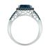 2 1/2 Carat Emerald Cut Sapphire and 1/3 CTW Blue Diamond Ring in 10K White Gold