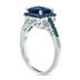 2 1/2 Carat Emerald Cut Sapphire and 1/3 CTW Blue Diamond Ring in 10K White Gold