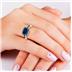 2 1/2 Carat Emerald Cut Sapphire and 1/3 CTW Blue Diamond Ring in 10K White Gold