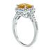 2 1/2 Carat TW Emerald Cut Citrine Diamond Ring in 10K White Gold 