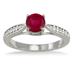 1.00 Carat Ruby and Diamond Ring in .925 Sterling Silver 