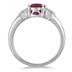 1.50 Carat Oval Ruby and White Topaz Ring in .925 Sterling Silver