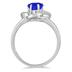 1.00 Carat Created Heart Shape Sapphire and Genuine Diamond Ring in .925 Sterling Silver