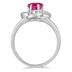 1.00 Carat Heart Shape Genuine Ruby and  Diamond Ring in .925 Sterling Silver