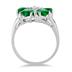5MM Created Heart Emerald and Diamond Ring in .925 Sterling Silver 