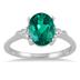 9x7 Created Emerald and Diamond Ring in .925 Sterling Silver