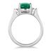 9x7 Created Emerald and Diamond Ring in .925 Sterling Silver