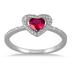 1.00 Carat Created Ruby and Diamond Ring in .925 Sterling Silver