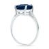 6 Carat 12X10mm Oval Sapphire Ring in .925 Sterling Silver 