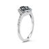 5/8 CTW Blue and White Diamond Flower Ring 10k White Gold