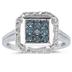 Blue And White Diamond Ring 10k White Gold