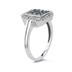Blue And White Diamond Ring 10k White Gold