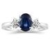 Sapphire and Diamond Ring 10K White Gold
