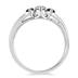 1/2 Carat Blue and White Diamond Three Stone Ring in 10K White Gold