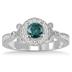 10k White Gold 4/5 Carat TDW Blue Antique Diamond Ring