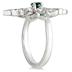 Blue and White Diamond Leaf Ring in 10K White Gold