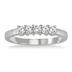 1/2 Carat 5 Stone Diamond Wedding Band in 10K White Gold 