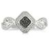 Genuine Black and White Diamond Ring in .925 Sterling Silver
