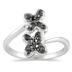 1/4 CTW Diamond Butterfly Ring in Sterling Silver