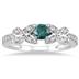 1/2 Carat Bue and White Diamond Ring in 10K White Gold